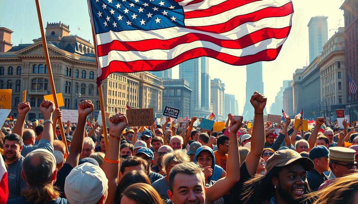 American Flag in protests
